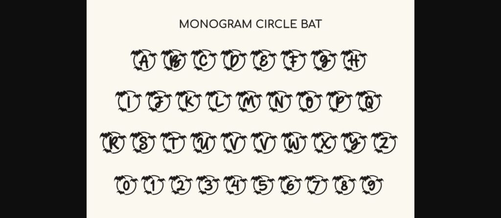 Monogram Circle Bat Font Poster 2