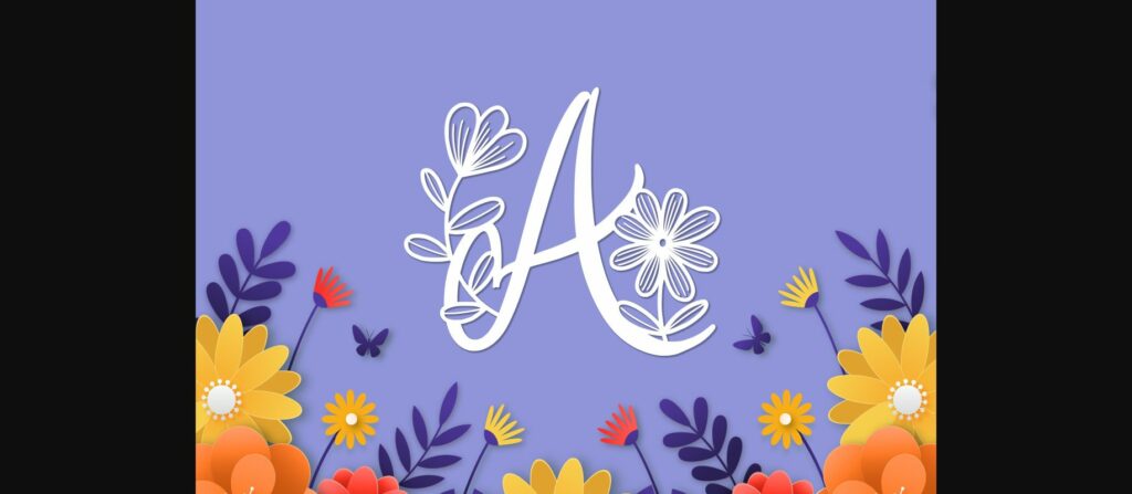 Monogram Daisy Font Poster 4