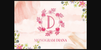 Monogram Diana Font Poster 1