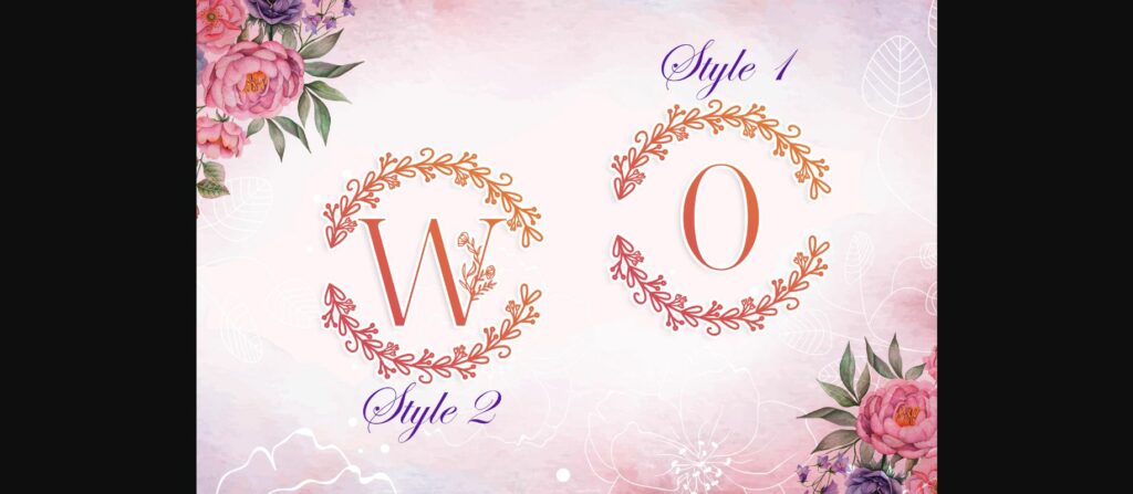 Monogram Floral Love Font Poster 4