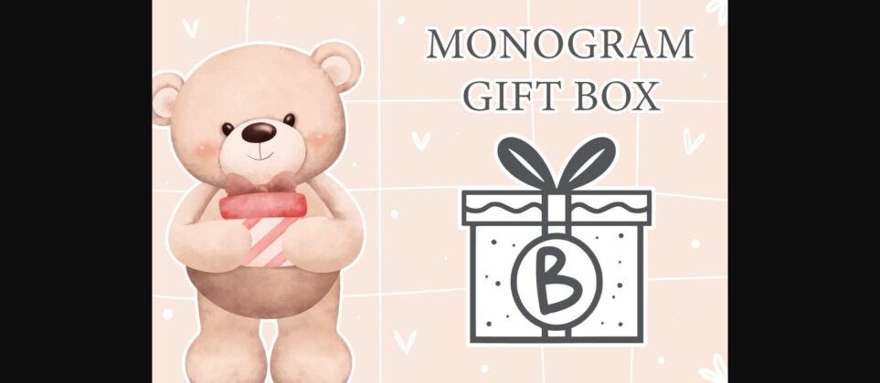 Monogram Gift Box Font Poster 3