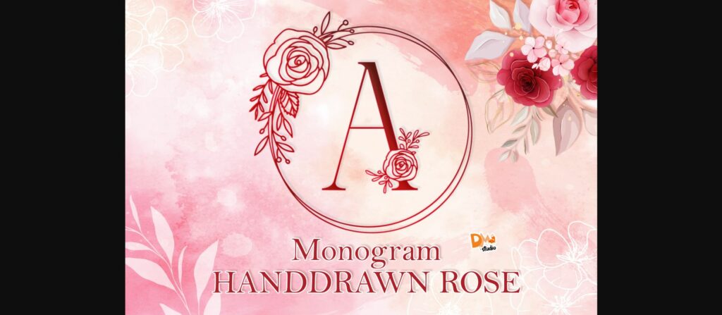 Monogram Handdrawn Rose Font Poster 1