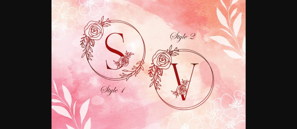 Monogram Handdrawn Rose Font Poster 4