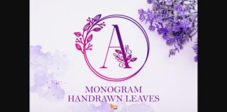 Monogram Handrawn Leaves Font Poster 1