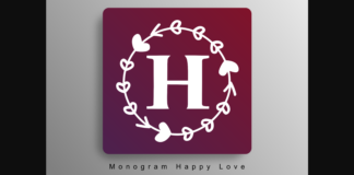 Monogram Happy Love Font Poster 1