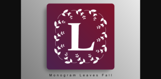 Monogram Leaves Fall Font Poster 1