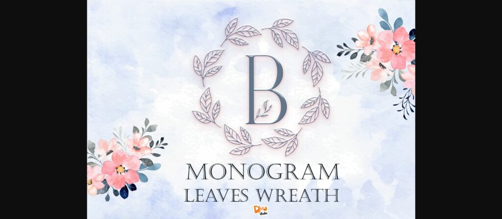 Monogram Leaves Wreath Font Poster 1