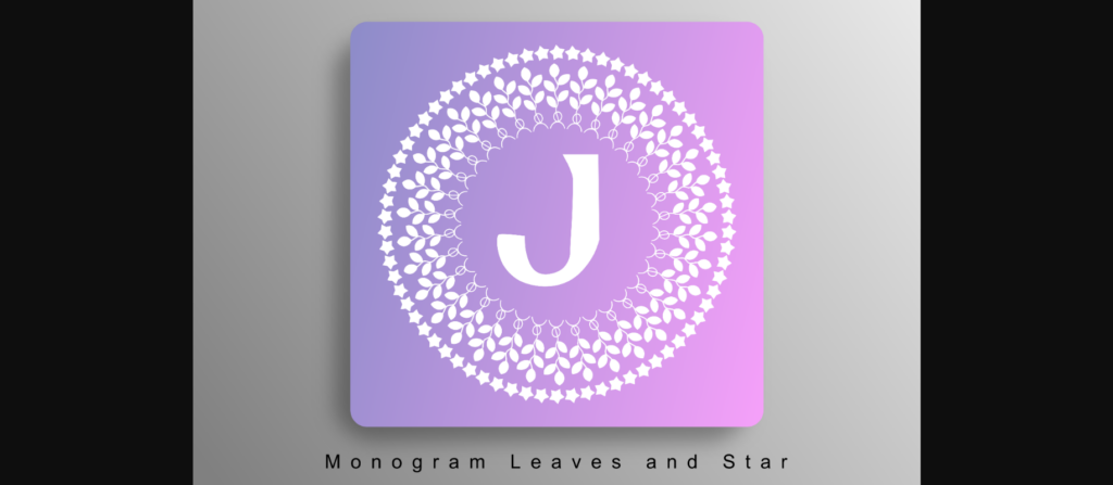 Monogram Leaves and Stars Font Poster 1