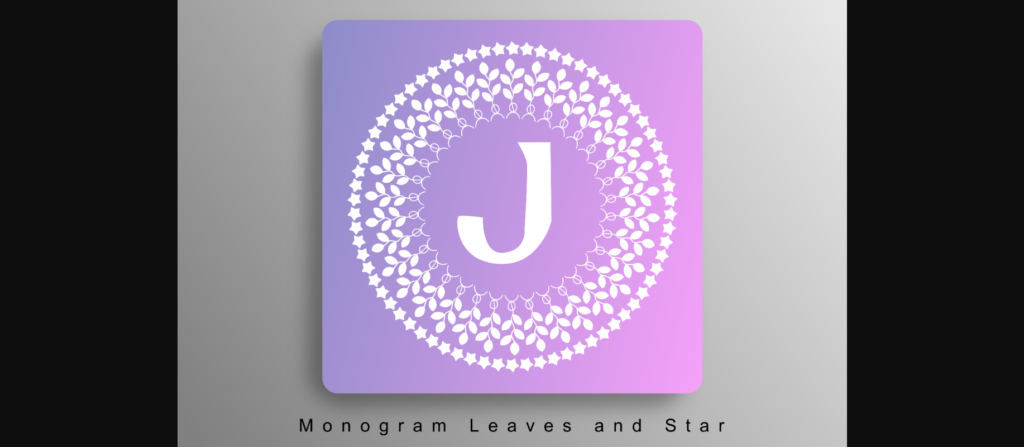 Monogram Leaves and Stars Font Poster 3