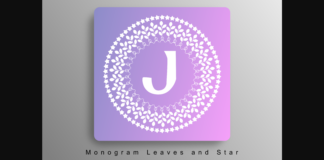 Monogram Leaves and Stars Font Poster 1