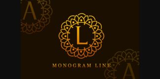 Monogram Line Font Poster 1