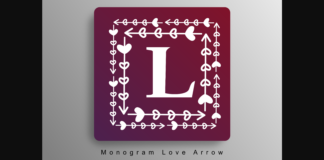 Monogram Love Arrow Font Poster 1