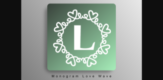 Monogram Love Wave Font Poster 1