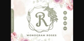 Monogram Roses Font Poster 1