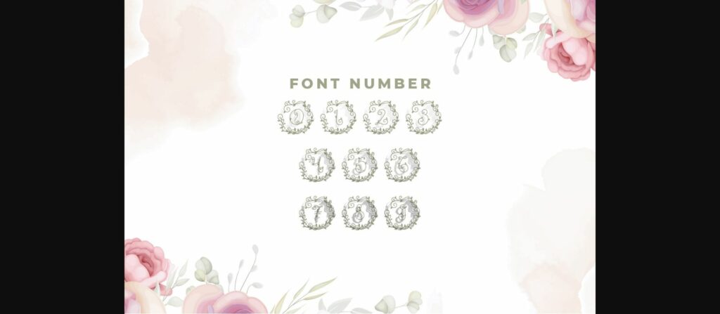 Monogram Roses Font Poster 7