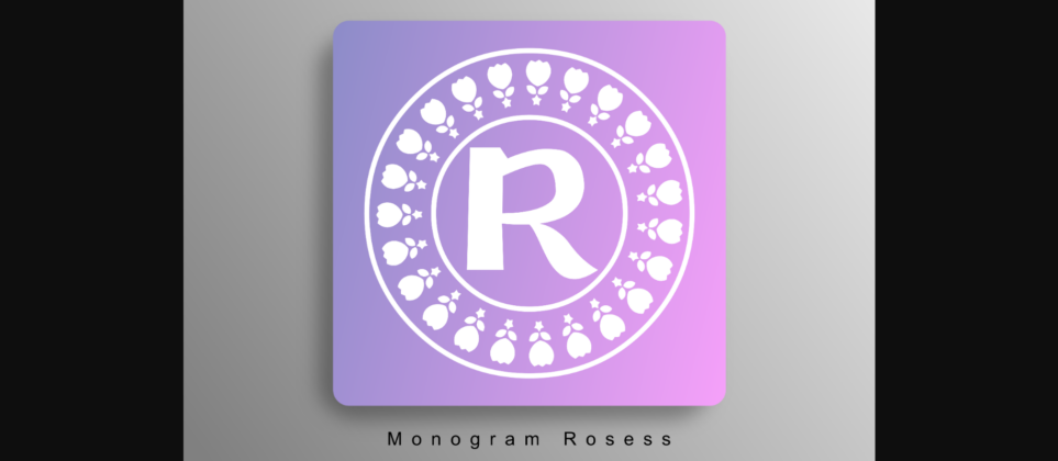 Monogram Rosess Font Poster 3