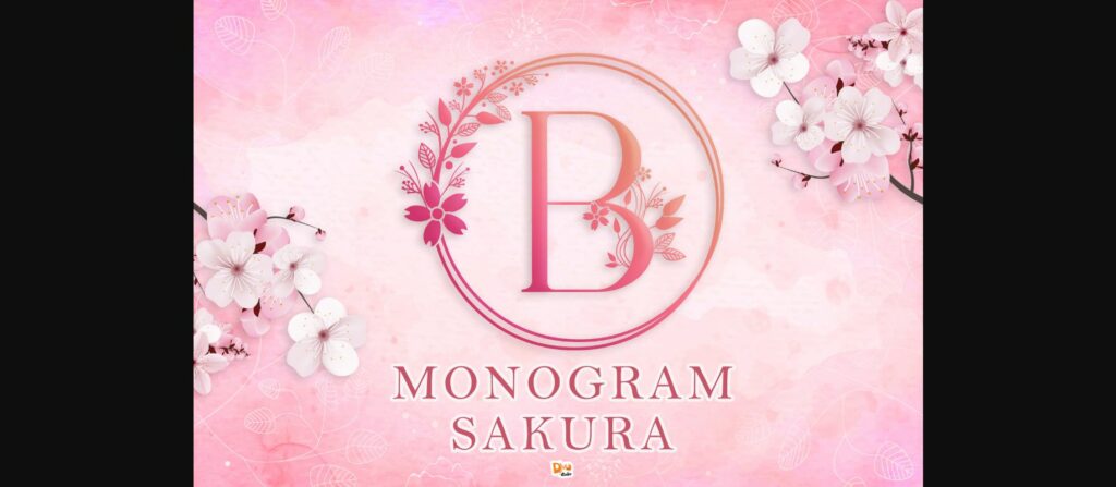 Monogram Sakura Font Poster 1