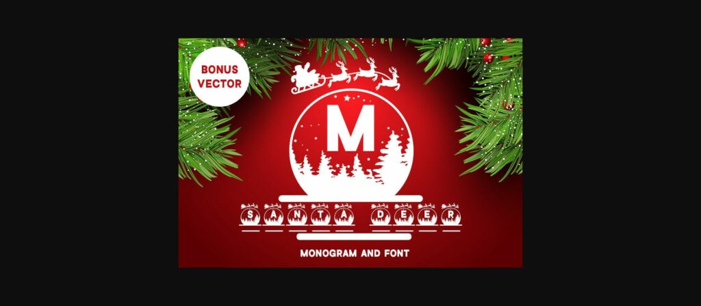 Monogram Santa Deer Font Poster 3