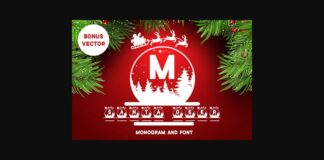 Monogram Santa Deer Font Poster 1