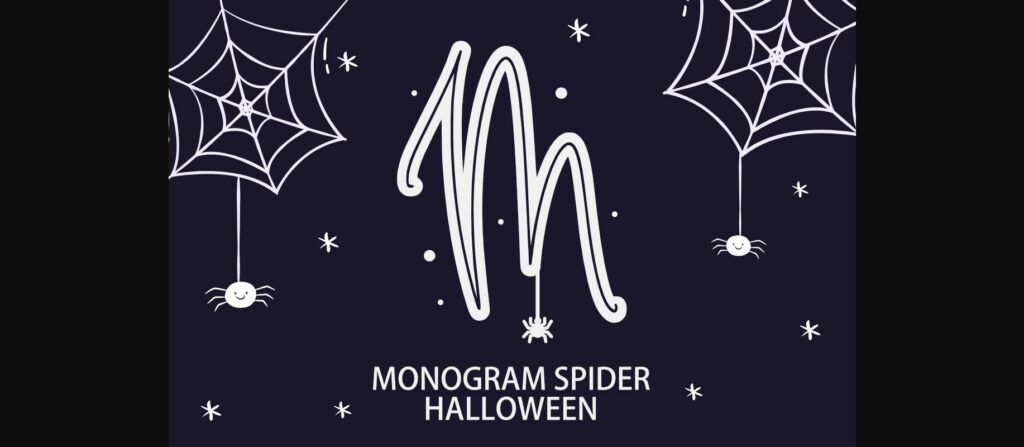 Monogram Spider Halloween Font Poster 1