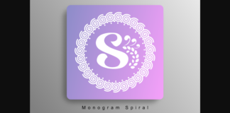 Monogram Spiral Font Poster 1