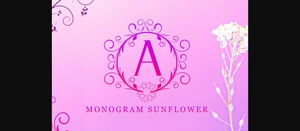 Monogram Sunflower Font Poster 3