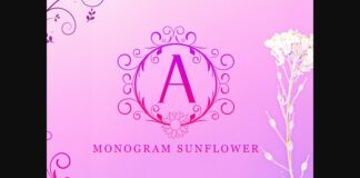 Monogram Sunflower Font Poster 1