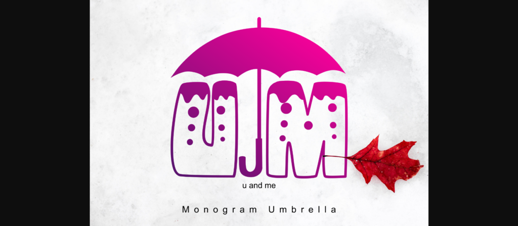 Monogram Umbrella Font Poster 1