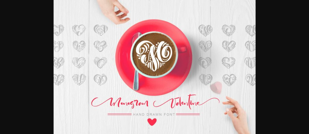 Monogram Valentine Font Poster 1