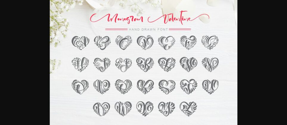 Monogram Valentine Font Poster 6