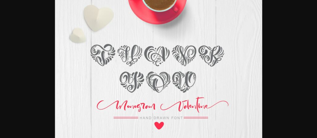 Monogram Valentine Font Poster 9