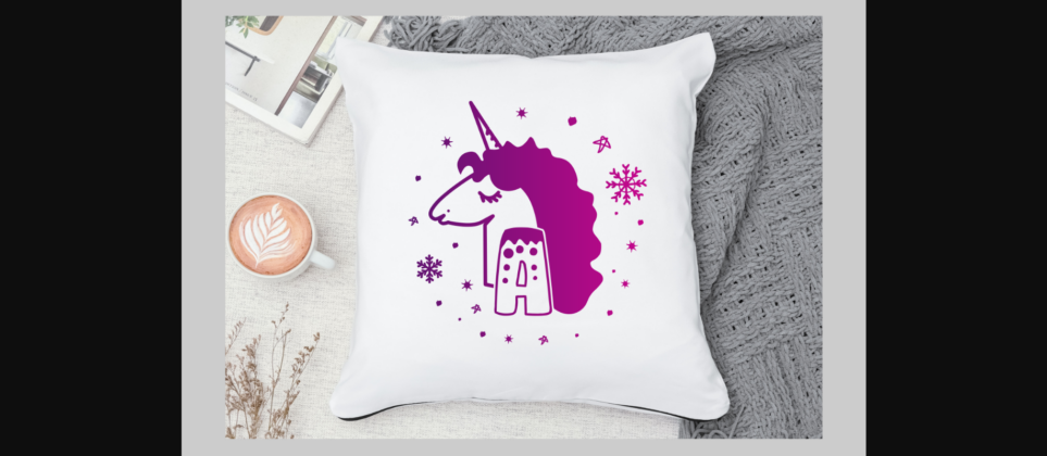 Monogram Winter Unicorn Font Poster 5