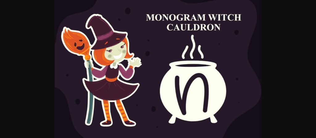 Monogram Witch Cauldron Font Poster 1