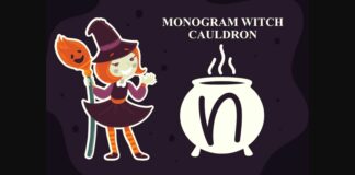 Monogram Witch Cauldron Font Poster 1