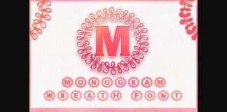 Monogram Wreath Font Poster 1