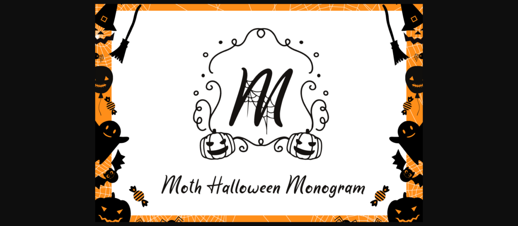 Moth Halloween Monogram Font Poster 3