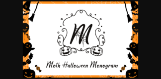 Moth Halloween Monogram Font Poster 1