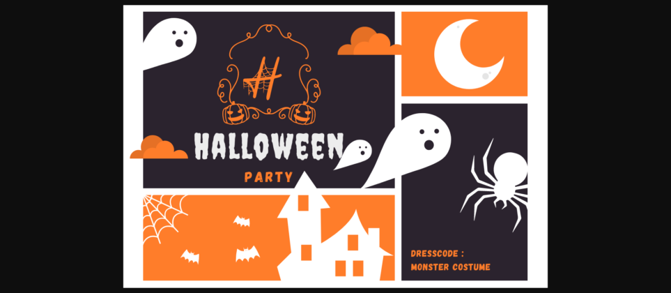 Moth Halloween Monogram Font Poster 2