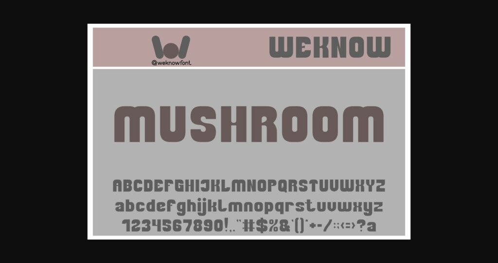 Mushroom Font Poster 3