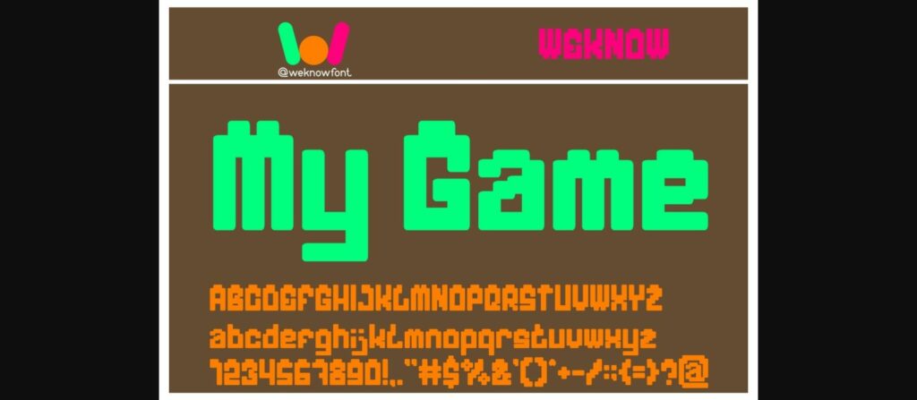 My Game Font Poster 3