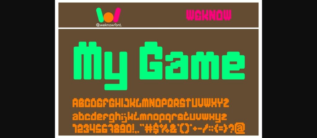 My Game Font Poster 1