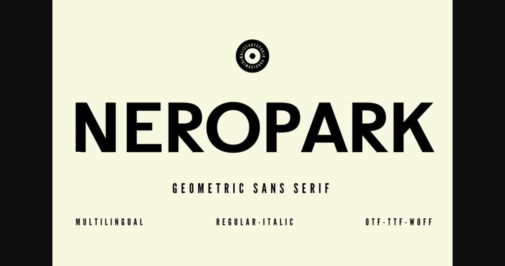 Neropark Font Poster 1