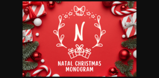 Natal Christmas Monogram Font Poster 1