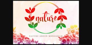 Nature Green Monogram Font Poster 1