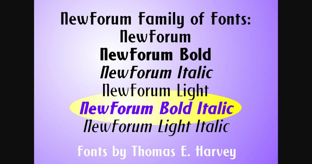 New Forum Bold Italic Font Poster 4