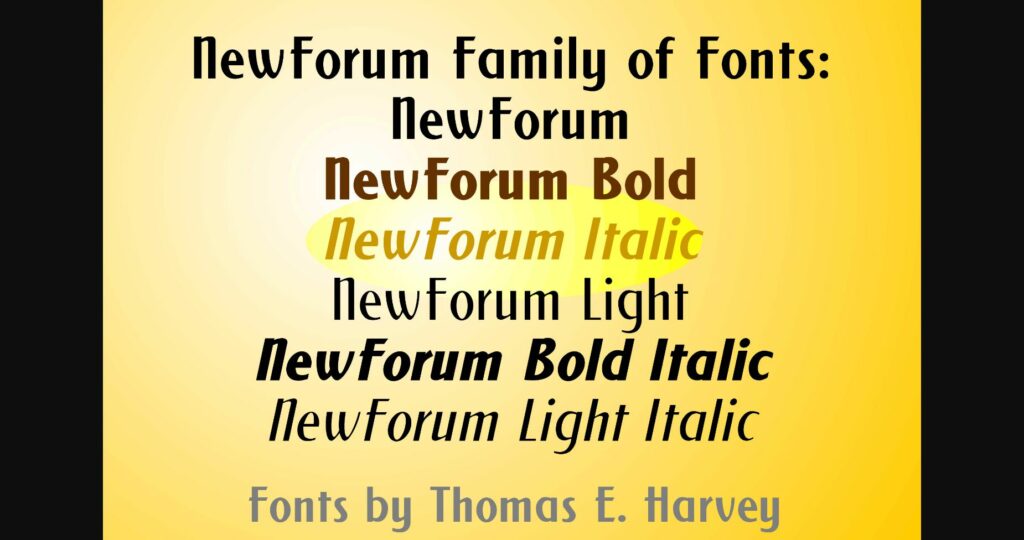 New Forum Italic Font Poster 4