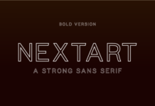 Nextart Outline Bold Font