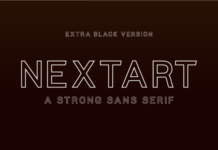 Nextart Outline Extra Black Font