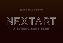 Nextart Outline Extra Bold Font