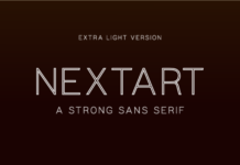 Nextart Outline Extra Light Font